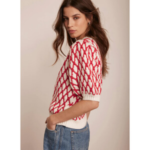 Mint Velvet Red Graphic Knit Top